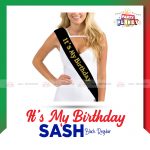Its My Birthday Sash Black Regular