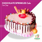 Chocolate Sprinkled Cake Heart Shape (Min-2P)