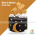 Star and Moon Dark Cake (Min-1.5P)