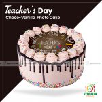 Teacher's Day Choco-Vanilla Photo Cake (Min-2P)