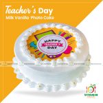 Teacher's Day Milk Vanilla Photo Cake (Min-2P)