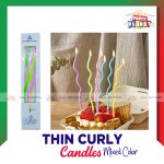Thin Curly Candles Mixed Color